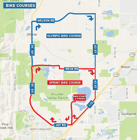 Colorado Triathlon course map