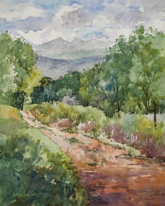 Kathleen Lanzoni Walden Watercolor - Summer Walk