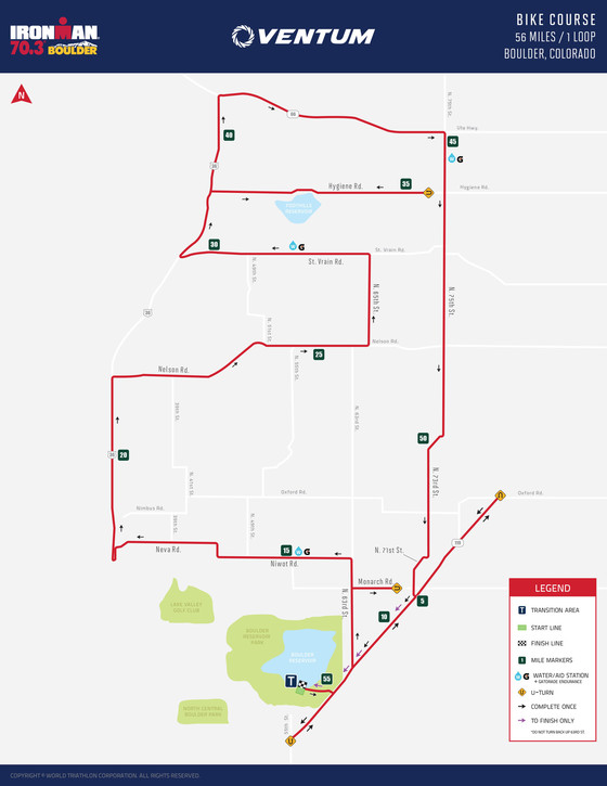 2021 Boulder Ironman bike course map