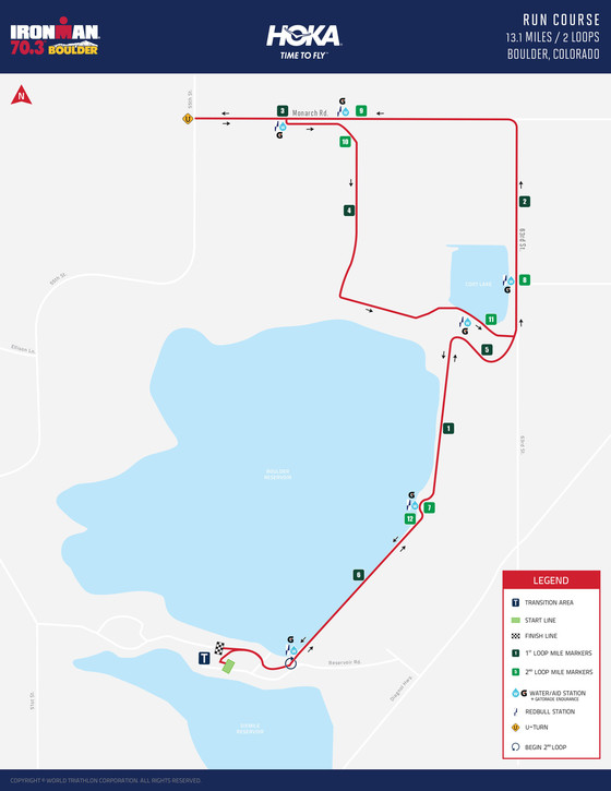 2021 Boulder Ironman run course map