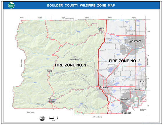 Boulder County Wildfire Zones Map