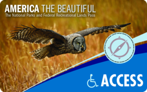 Photo of a America the Beautiful Park Pass which is free for individuals with permanent disabilities