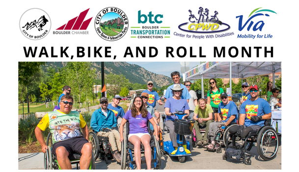 Logos and photos for wheelchair accessibility event in Boulder