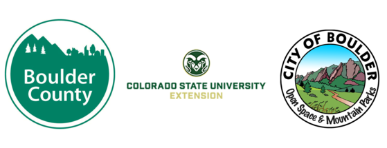 Boulder County Logo, CSU Extension Logo, City of Boulder OSMP Logo