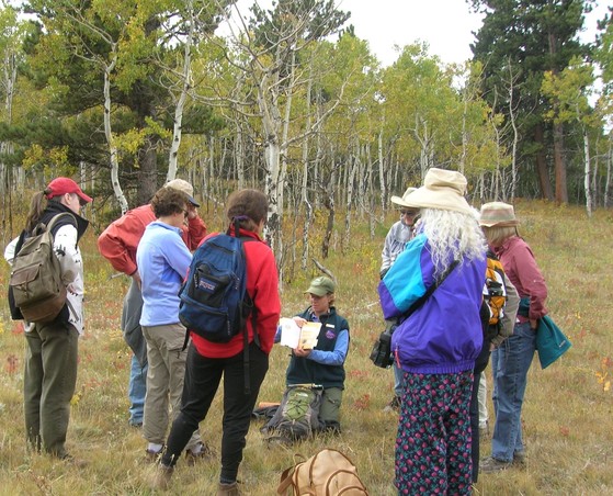 Volunteer Naturalist talking to visitors