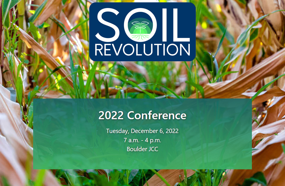 Soil Revolution 2022 Conference graphic with meeting date and corn photo
