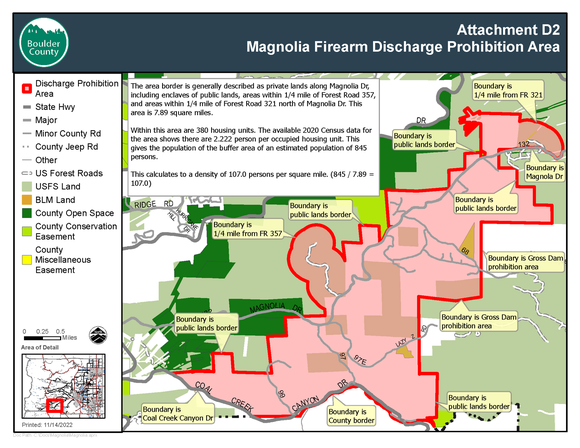 map of Magnolia boundaries for closing sport shooting in forested areas