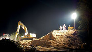 construction site lighting at night