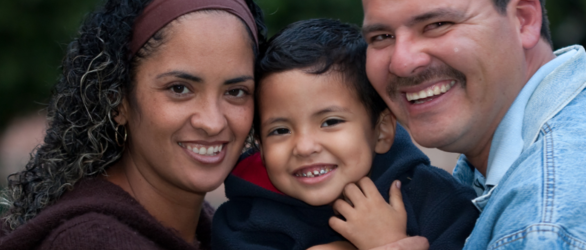 Latino family smiling