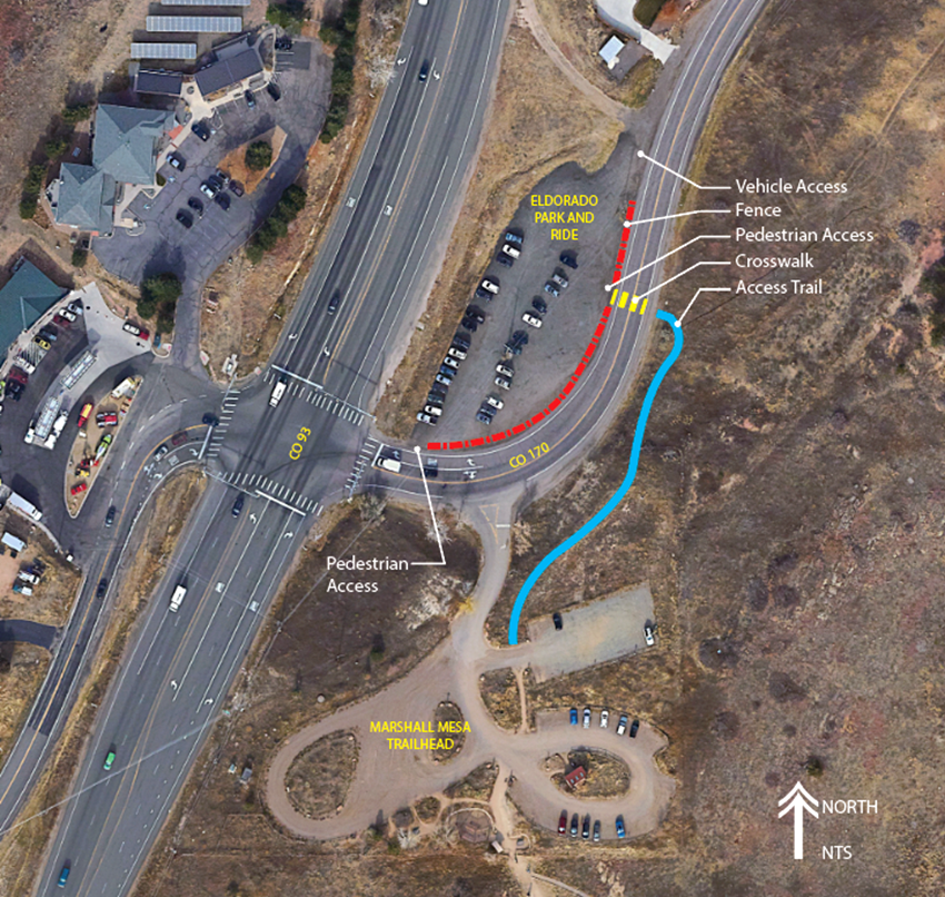 Map of the Eldorado Park-n-Ride project in Boulder, Colorado.