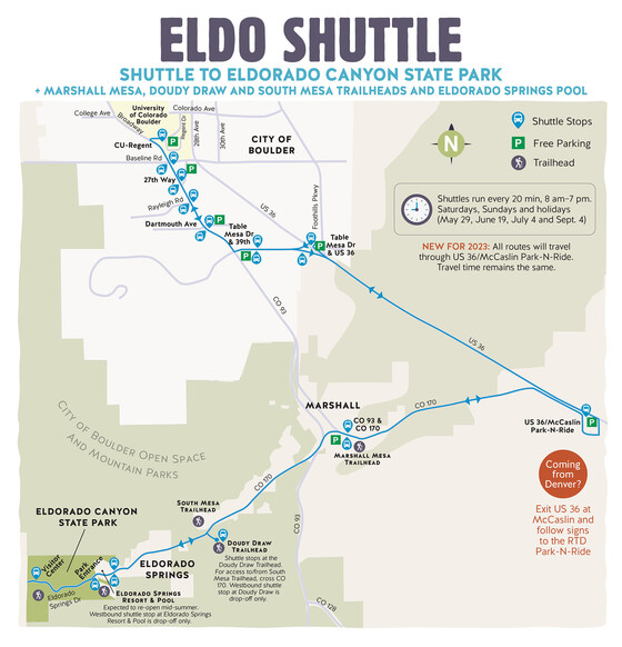 2023 Eldo Shuttle route map