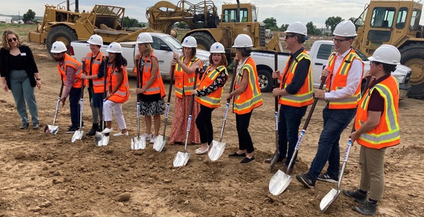 Local and state leaders with shovels break ground on Willoughby Corner in Lafayette