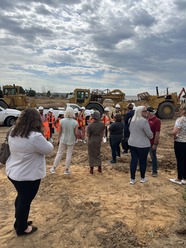 Construction crew and community members in the construction kick-off for Willoughby Corner