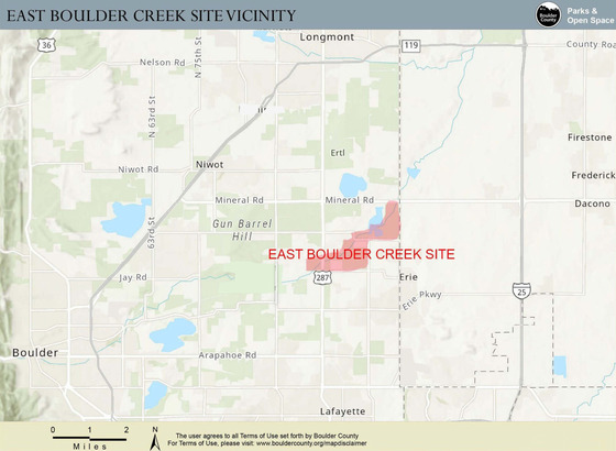 East Boulder Creek site vicinity map