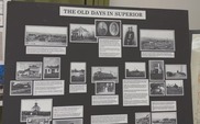 Board with historical pictures of Superior