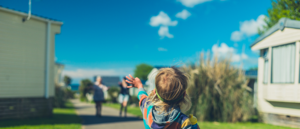 Child playing in mobile home park