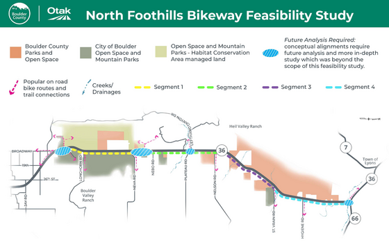 North Foothills Bikeway Project Overview Map - 2024