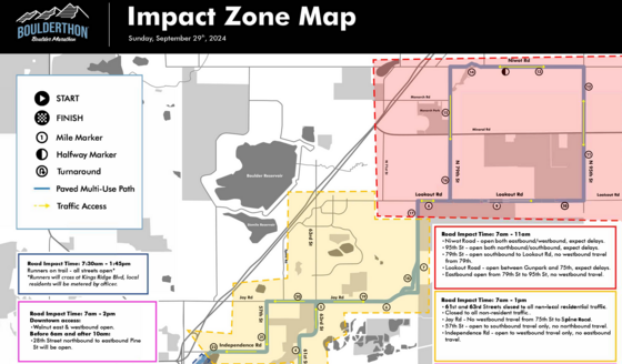 Boulderthon Race Impact Zone Map