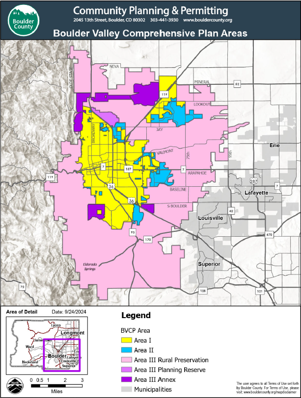 The planning area map encompasses Boulder Valley.