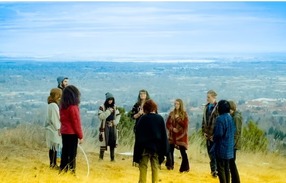 group of people in a circle
