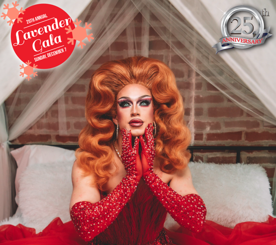 advertisement with miss jessica for the 2025 lavender gala