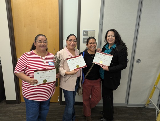 4 women holding their awards for the Mobility Heroes Campaign