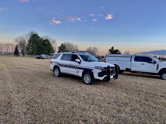 Photograph Courtesy of the Boulder County Sheriff's Office: First Responder Vehicles on Scene