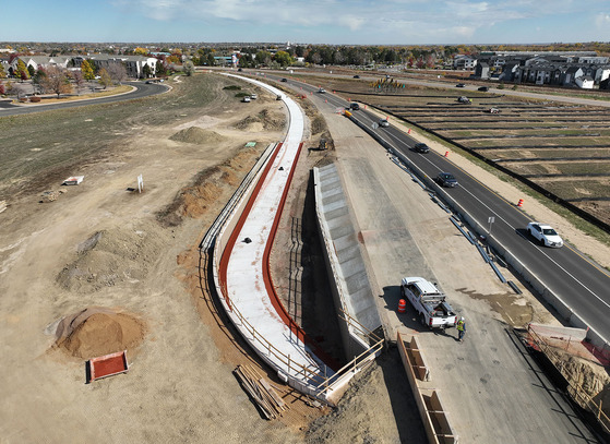 Diagonal bikeway underpass in Longmont