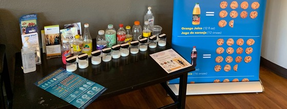 sugary drinks on top of a table