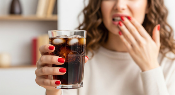 a person holding a sugary drink 