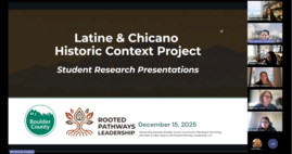 Latine and Chicanx Historic Context Study first slide of the powerpoint for student presentations