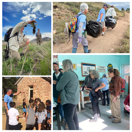 Volunteers work with the community