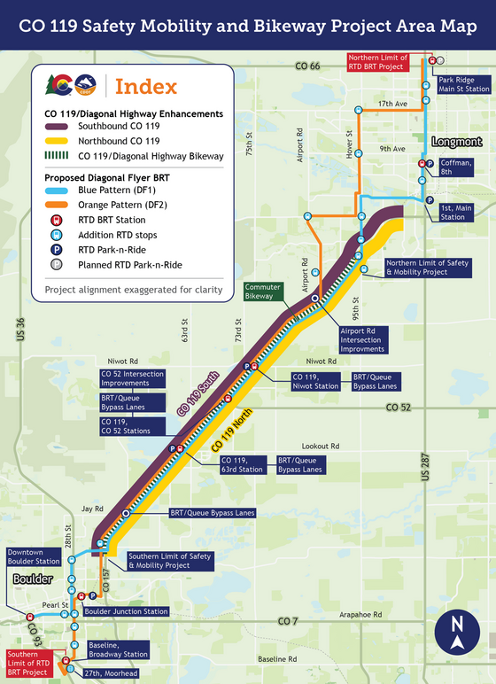 CO 119 Safety, Mobility and Bikeway Project Area Map