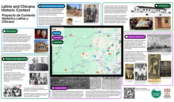 Images and text highlighting Latino History in Boulder County