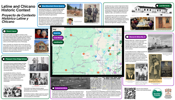Images and text highlighting Latino History in Boulder County