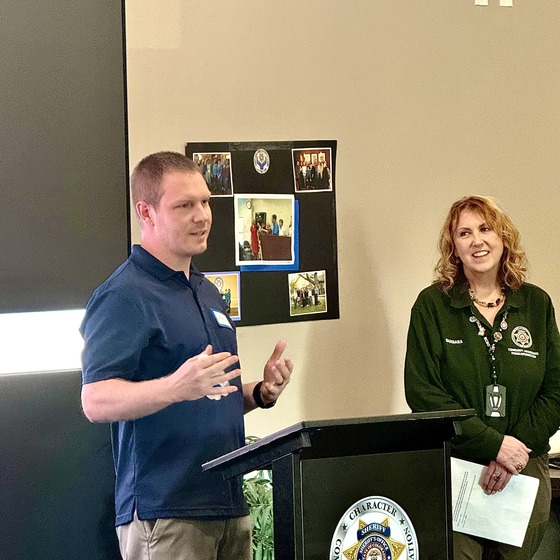 Sergeant Mike McKinley and Victim Assistance Coordinator Barbara Park 
