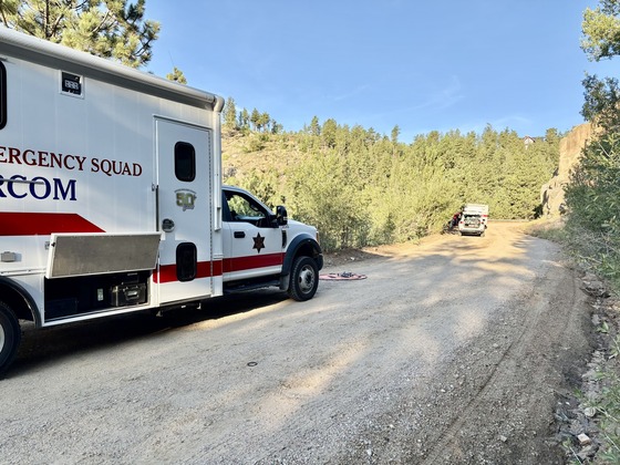 Photograph of the area around the scene on Gold Run Road 