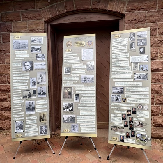 historical display highlighting law enforcement history in Lyons