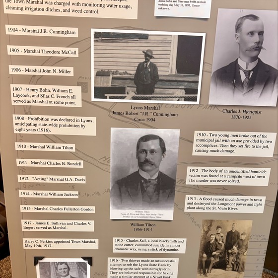 historical display highlighting law enforcement history in Lyons
