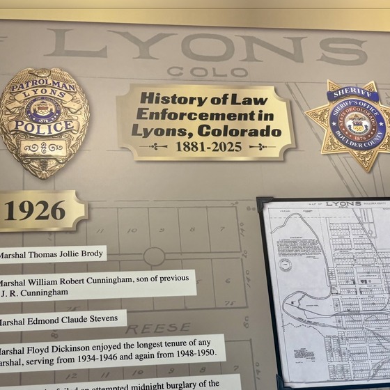 historical display highlighting law enforcement history in Lyons