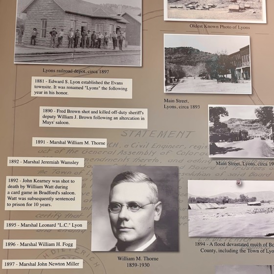 historical display highlighting law enforcement history in Lyons