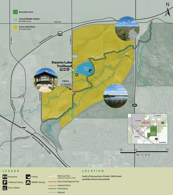 Map depicting trail access closure