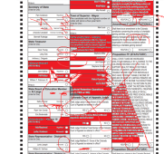 Old sample ballot with crazy red markings on it