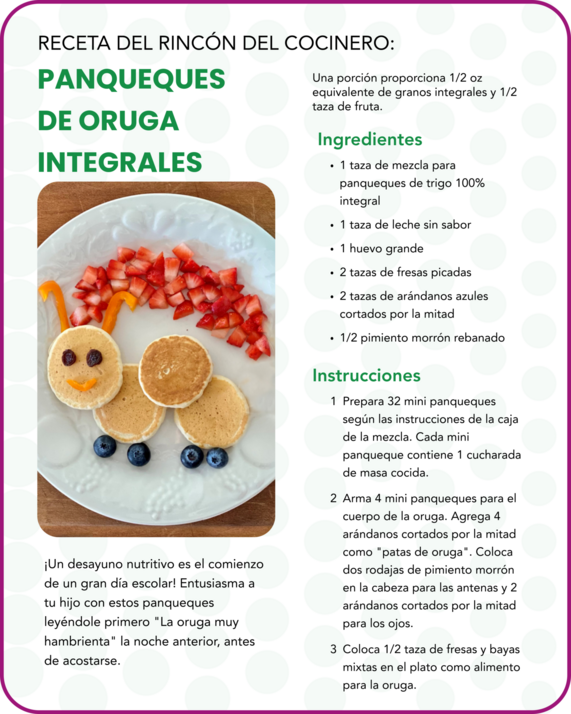 Receta del Rincón del Cocinero: Panqueques de Oruga Integrales