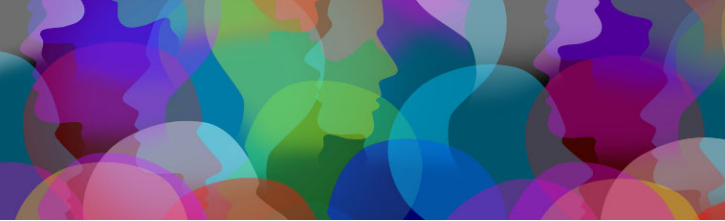 Colorful stylized profile puzzle piece header image