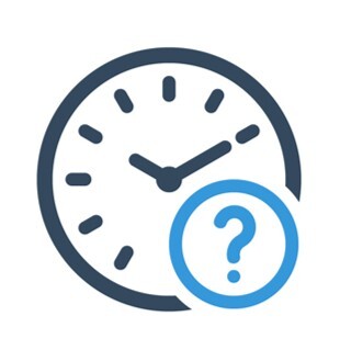 Clock with a question mark in the corner