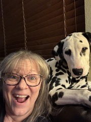 Photo of Mandy and her deaf dog.