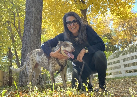Jennifer with her dog, Kolt