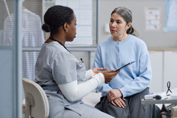 nurse and patient