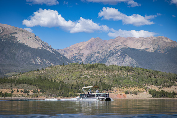 Pontoon boat on Lake Dillon 